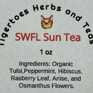 SWFL Sun Tea label, available for purchase online.